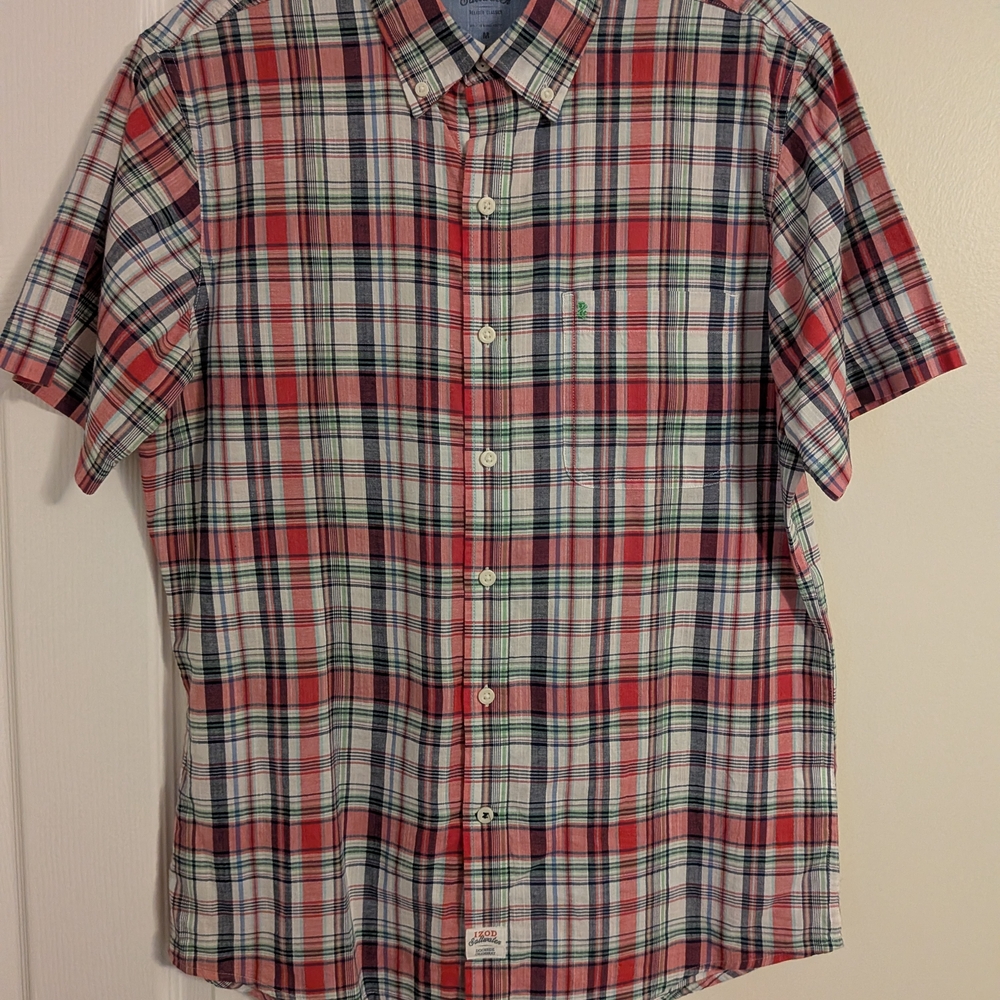 Izod Multicolor Plaid Button-Down Shirt